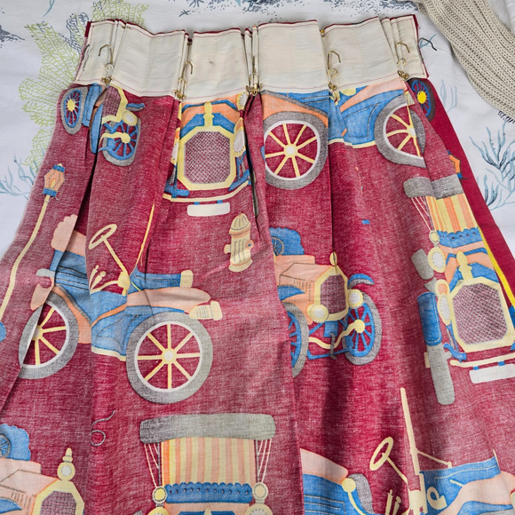 4 Vintage 70s Old Time Automobile Custom Pinch Pleat Curtain Panels Drapes 43x65 - Picture 15 of 16
